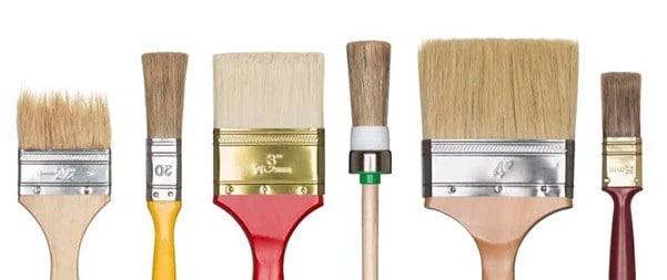 Types of paint and brushes